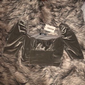 Misssguided Velvet Crop Top